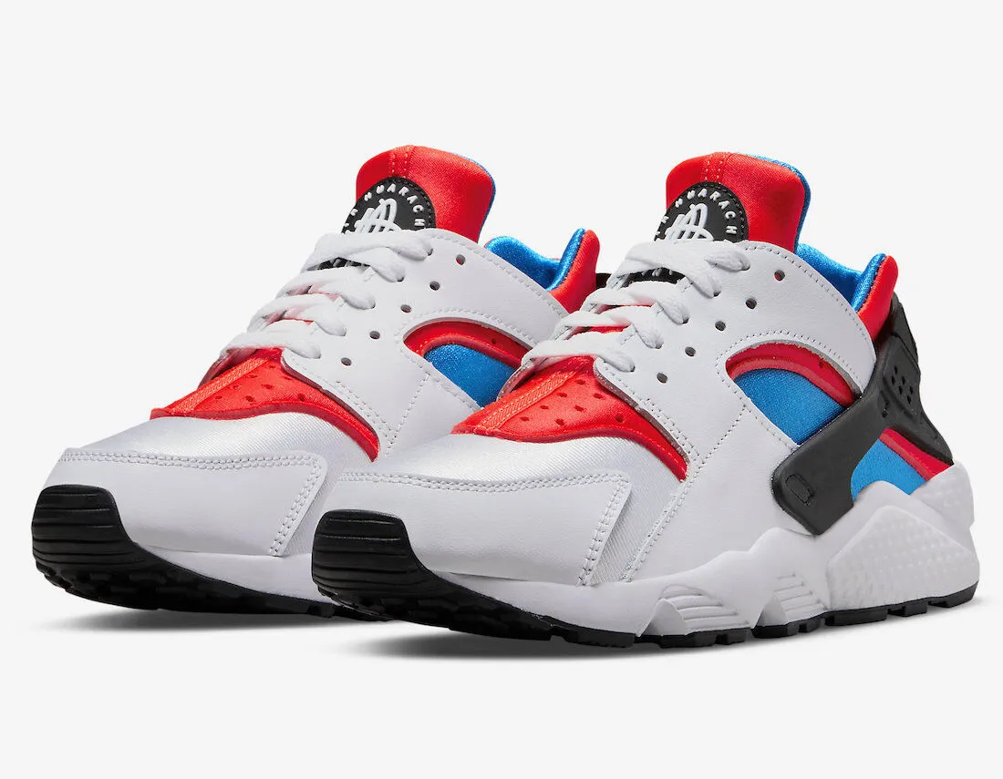 Nike Air Huarache DV2220-100 Women's White/Red/Black Leather Running Shoes C779