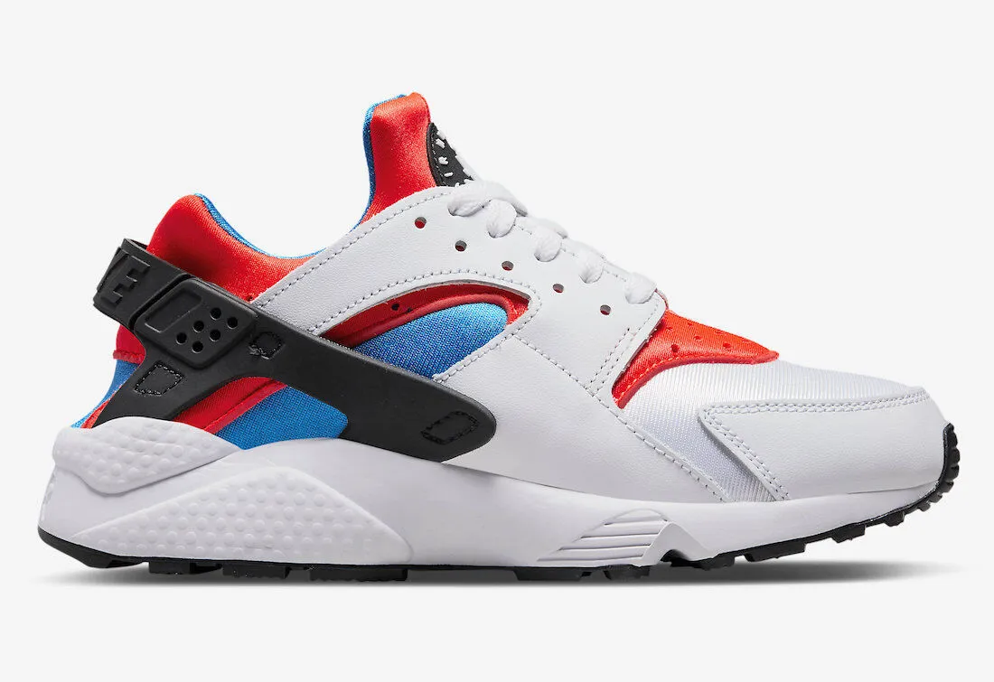 Nike Air Huarache DV2220-100 Women's White/Red/Black Leather Running Shoes C779