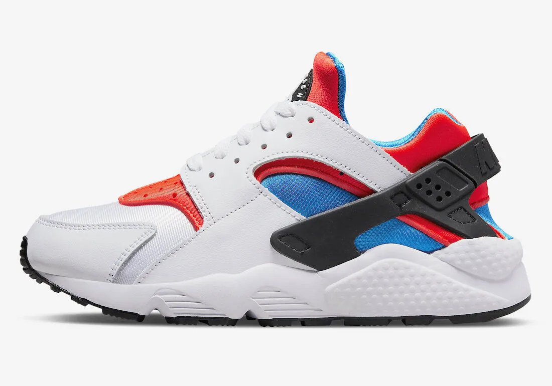 Nike Air Huarache DV2220-100 Women's White/Red/Black Leather Running Shoes C779