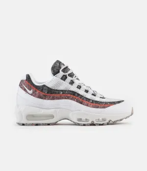 Nike Air Max 95 Shoes - White / Photon Dust - Bright Crimson