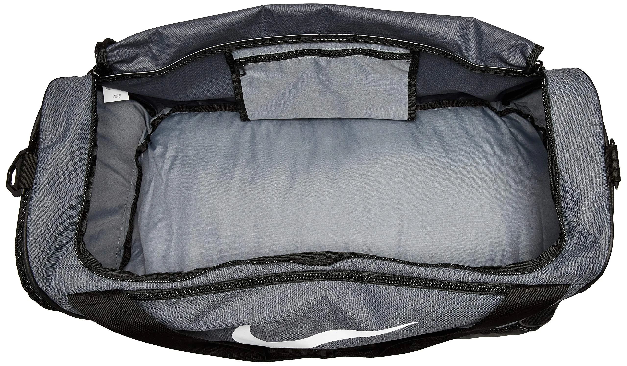 Nike Brasilia Training Medium Duffle Bag, Durable Nike Duffle Bag for Women & Men with Adjustable Strap, Flint Grey/Black/White