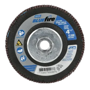 Norton 4-1/2 x 5/8 - 11 In. BlueFire Fiberglass HD Flat Flap Disc T27 P80 Grit R884P1 ZA 10 Count