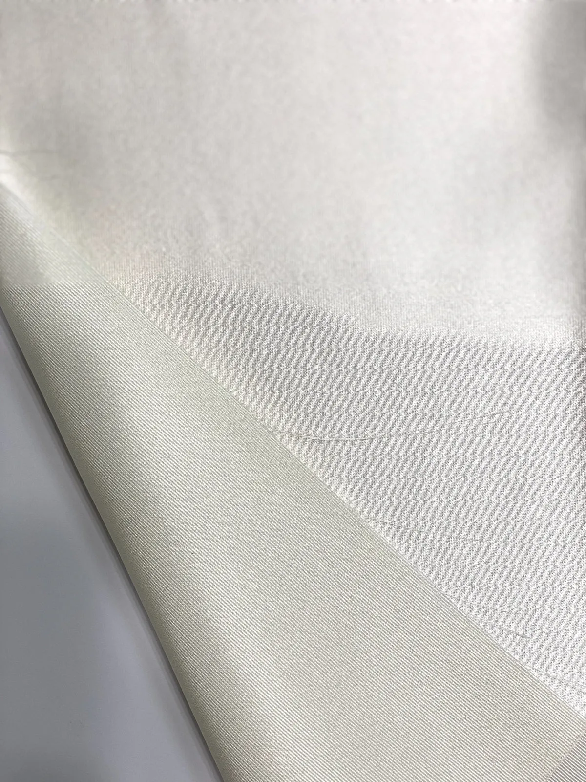 Off White Italian Satin Faille Fabric