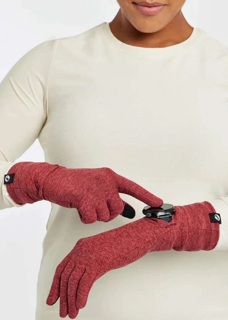 Oiselle | Lux Watch Window Gloves | Women's | Redwood