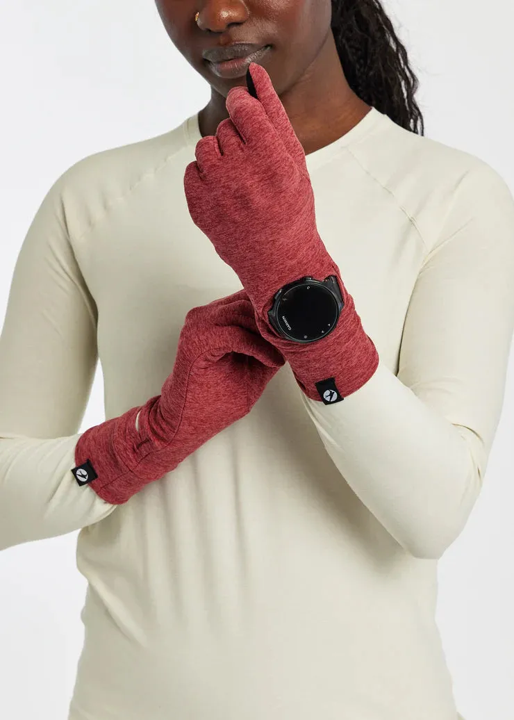 Oiselle | Lux Watch Window Gloves | Women's | Redwood