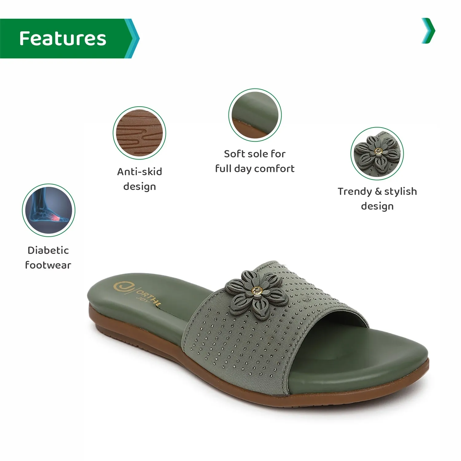 ORTHO JOY Fancy doctor Slipper  | Stylish Footwear