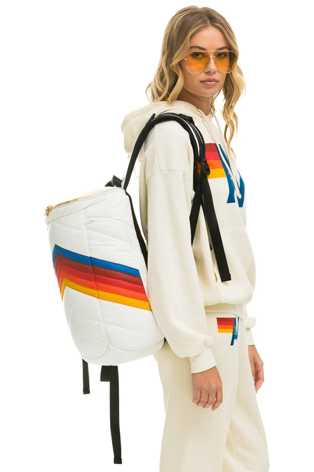 PEAK PUFFER BACKPACK - WHITE GLOSSY