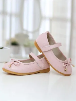 Pink Quilted Bow Flats Shoes By Liv and Mia