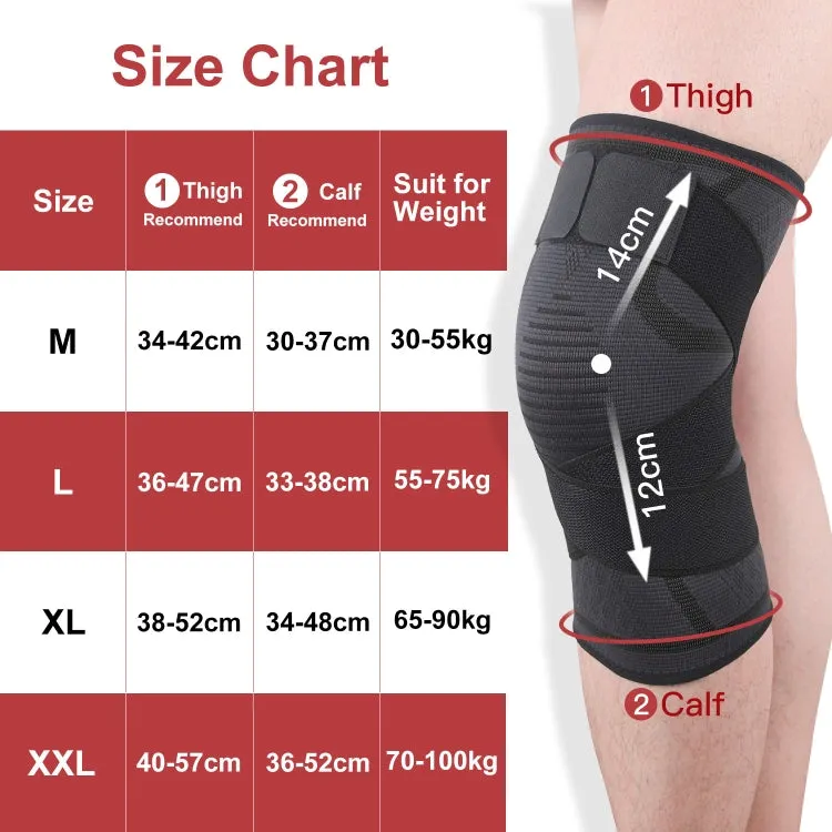 Pressurized Tape Knit Sports Knee Pad, Specification: L (Red)