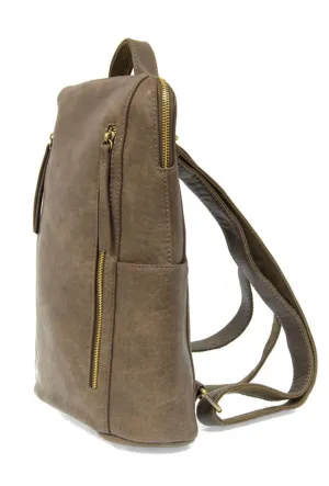 Raegan Double-Zip Backpack, Taupe