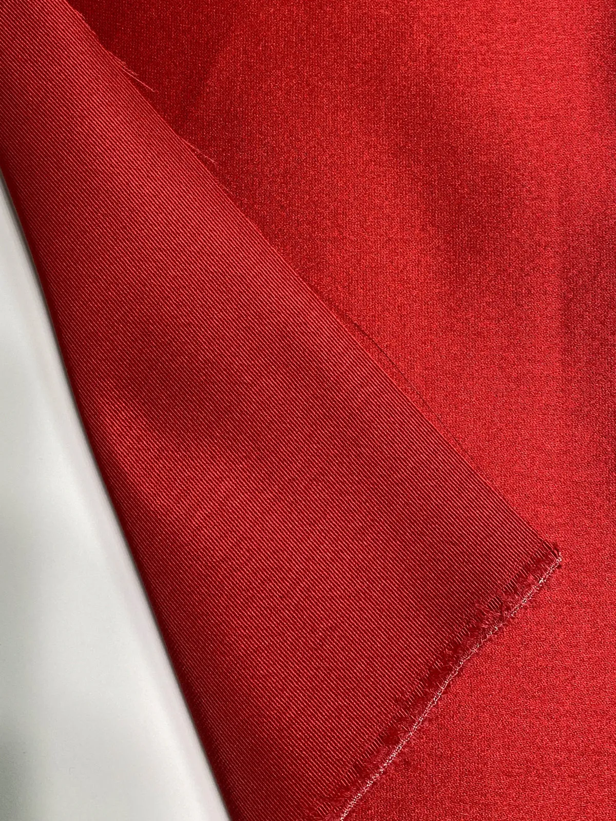 Red Italian Satin Faille Fabric