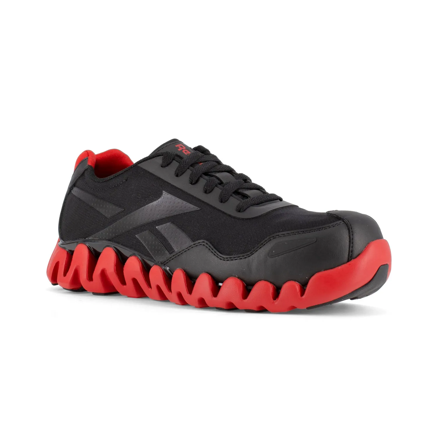 Reebok Mens Black/Red Mesh Work Shoes Zig Pulse Athletic CT