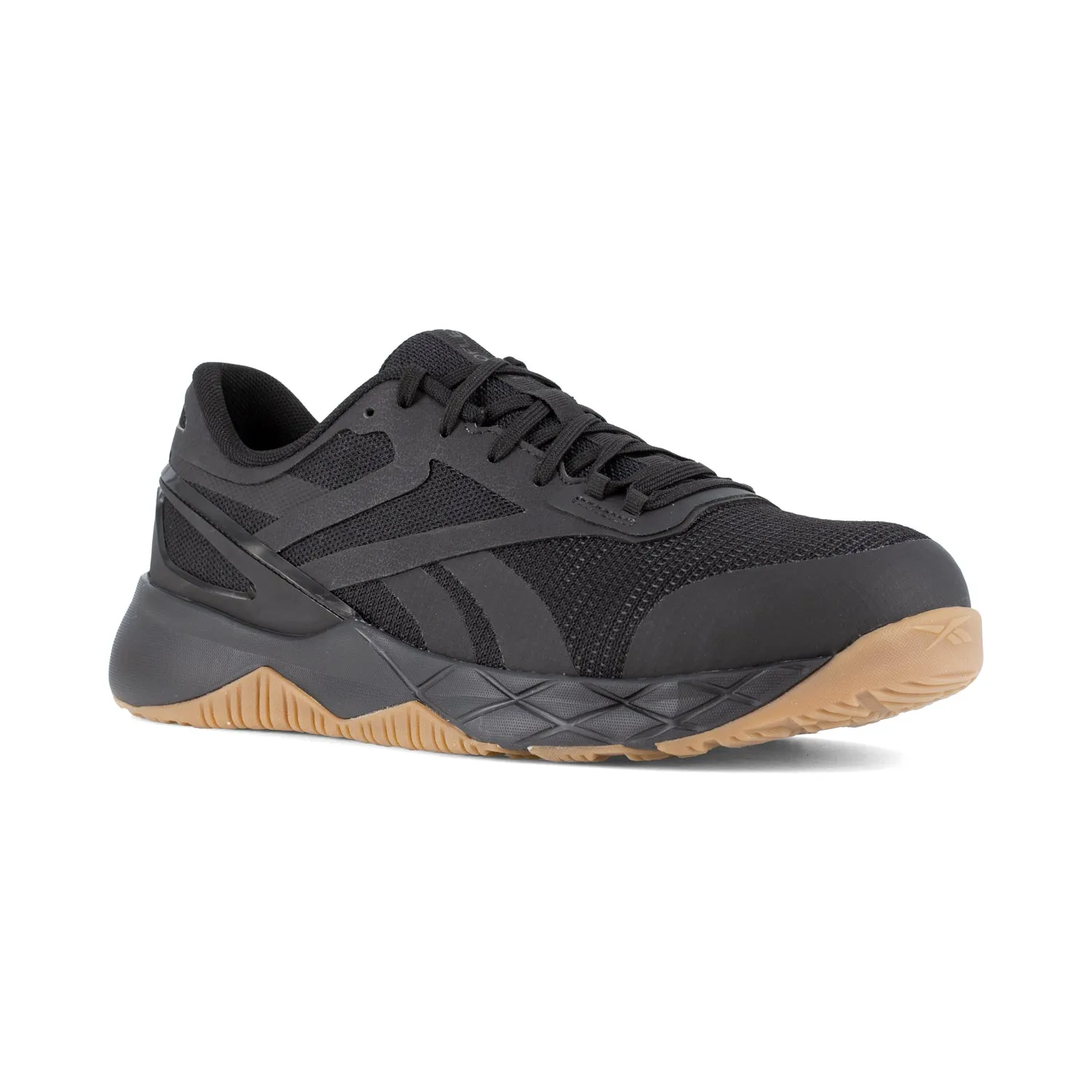 Reebok Mens Nanoflex TR Black/Tan Mesh CT EH Athletic Work Shoes