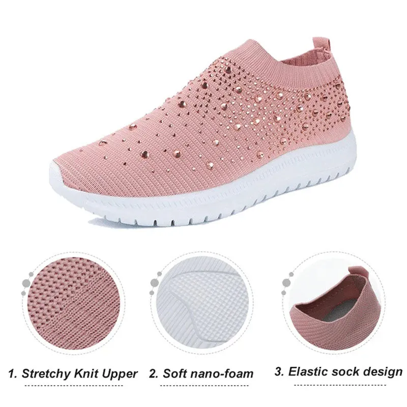 Rhinestone Flyknit Sneakers