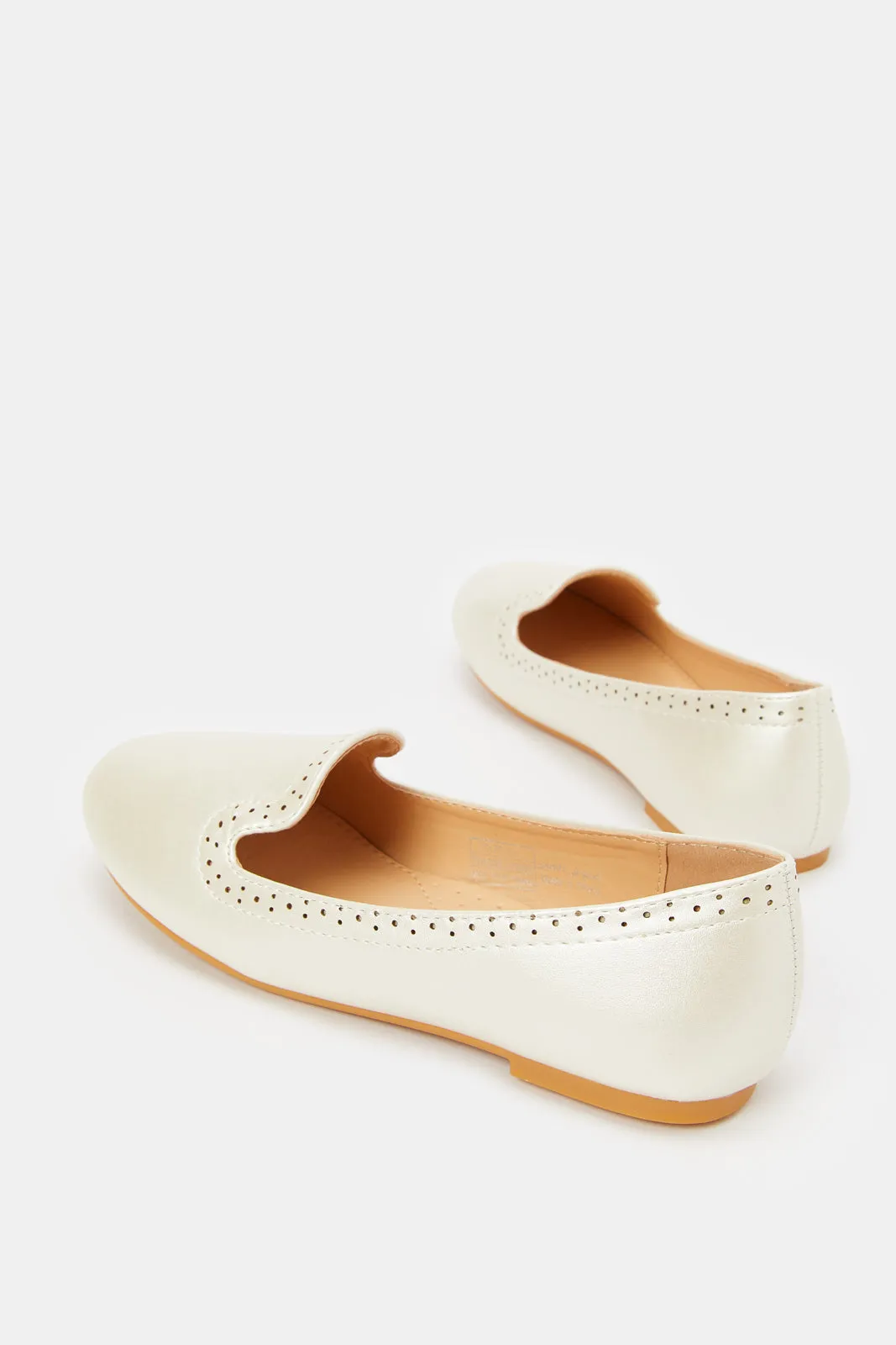 Senior Girls Ivory Embellished Loafer