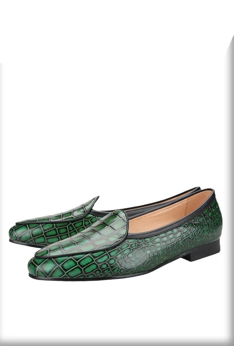 Serpentine Pattern Men Loafers - Men Shoes