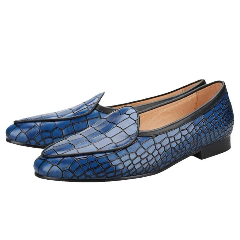 Serpentine Pattern Men Loafers - Men Shoes