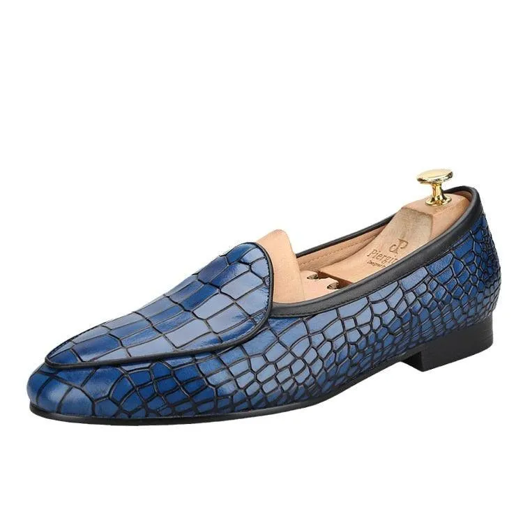 Serpentine Pattern Men Loafers - Men Shoes