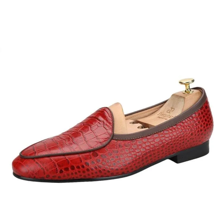 Serpentine Pattern Men Loafers - Men Shoes