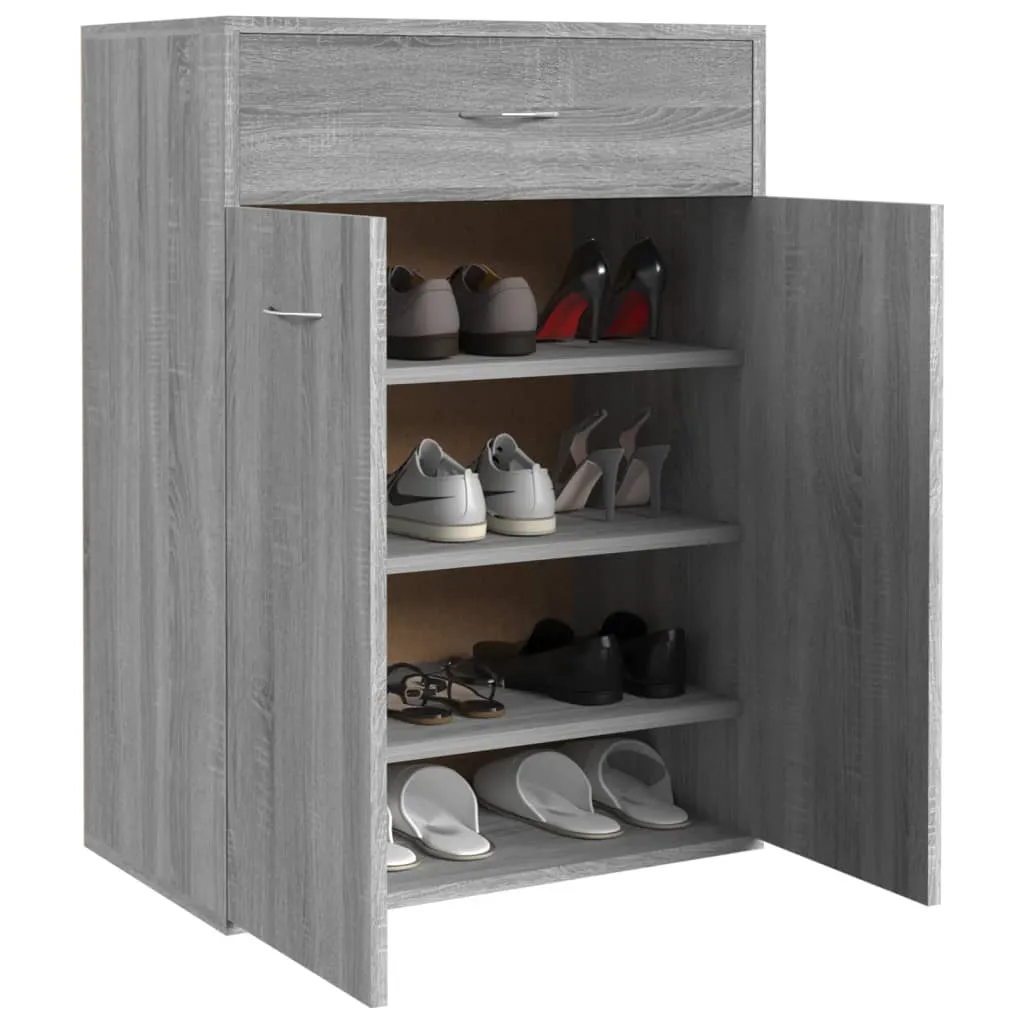 Shoe Cabinet Grey Sonoma 60x35x84 cm Engineered Wood