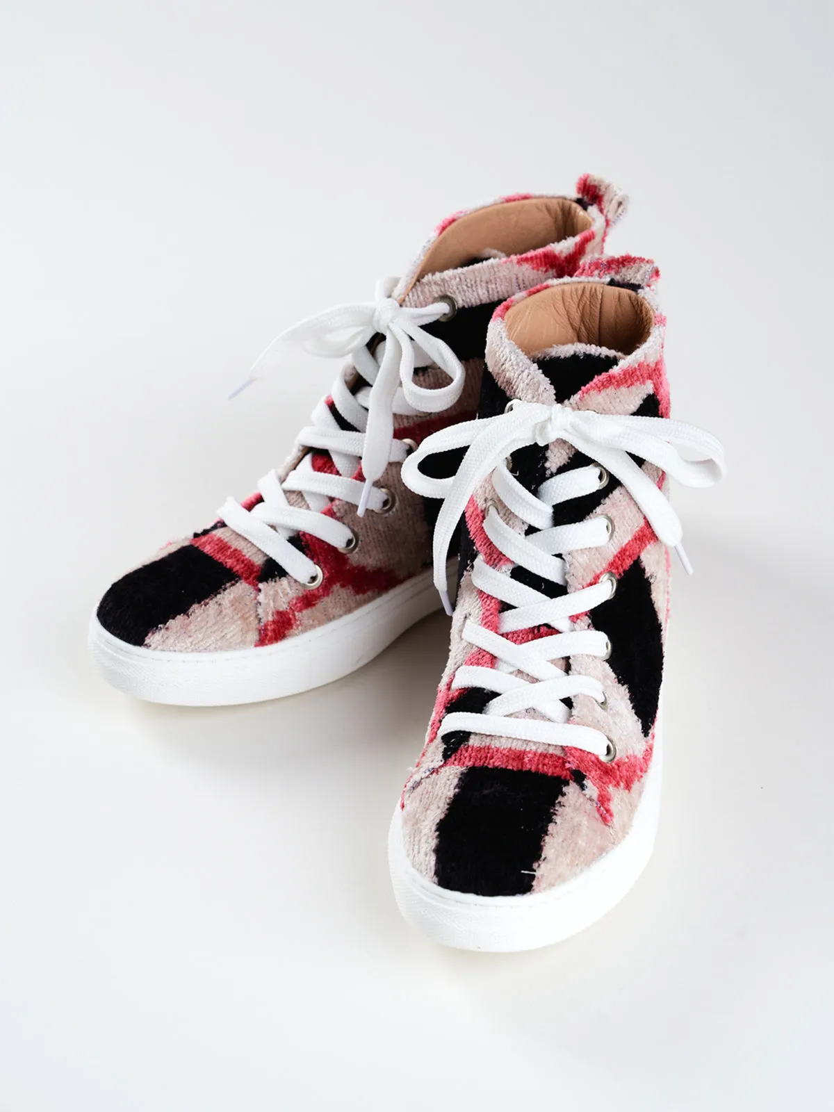 Silk Velvet Monochrome Blush High Tops