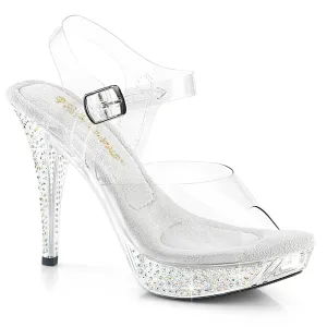 Star of the Night AB Rhinestone Platform Sandals Clear