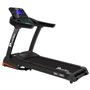 TAC-360 (6HP Peak ) Premiun AC Motorized Treadmill for Home Use |12 Pre-Set Max Pro Workout Session?Max User Wt.140kg |15 Level Auto Incline | Top Speed:18 Km/hr | Spring Resistance?