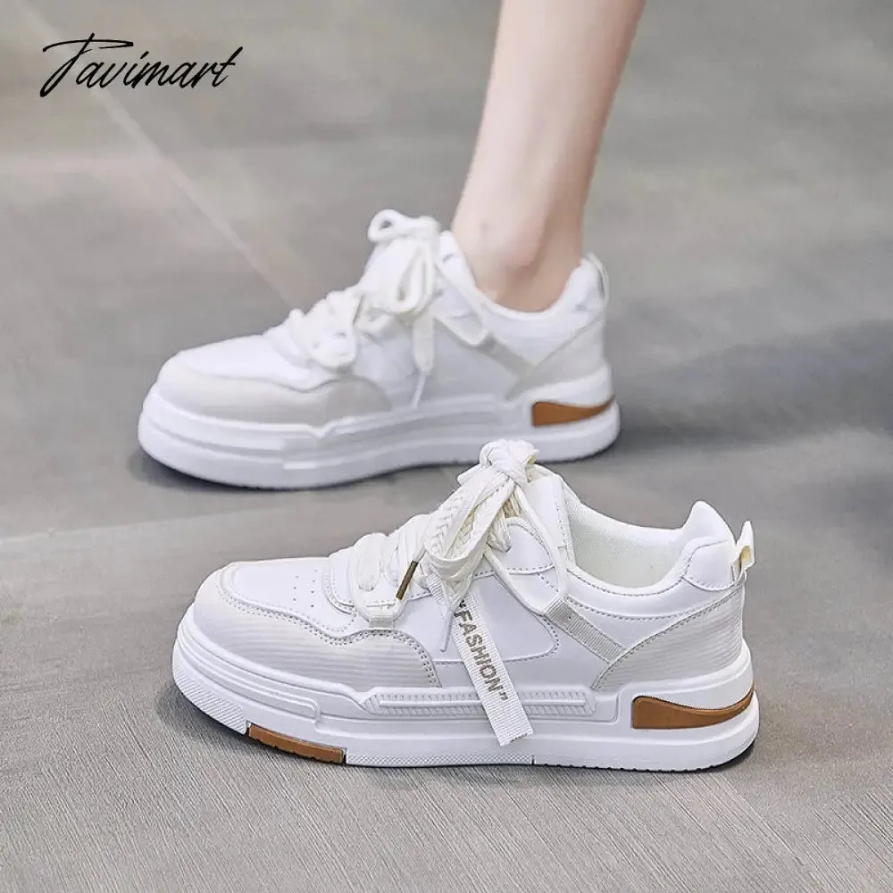 Tavimart Spring New Woman Shoes Fashion Mixed Colors Platform Sneakers Trend Low Top Skateboarding Shoes Urban Casual Women Sneakers