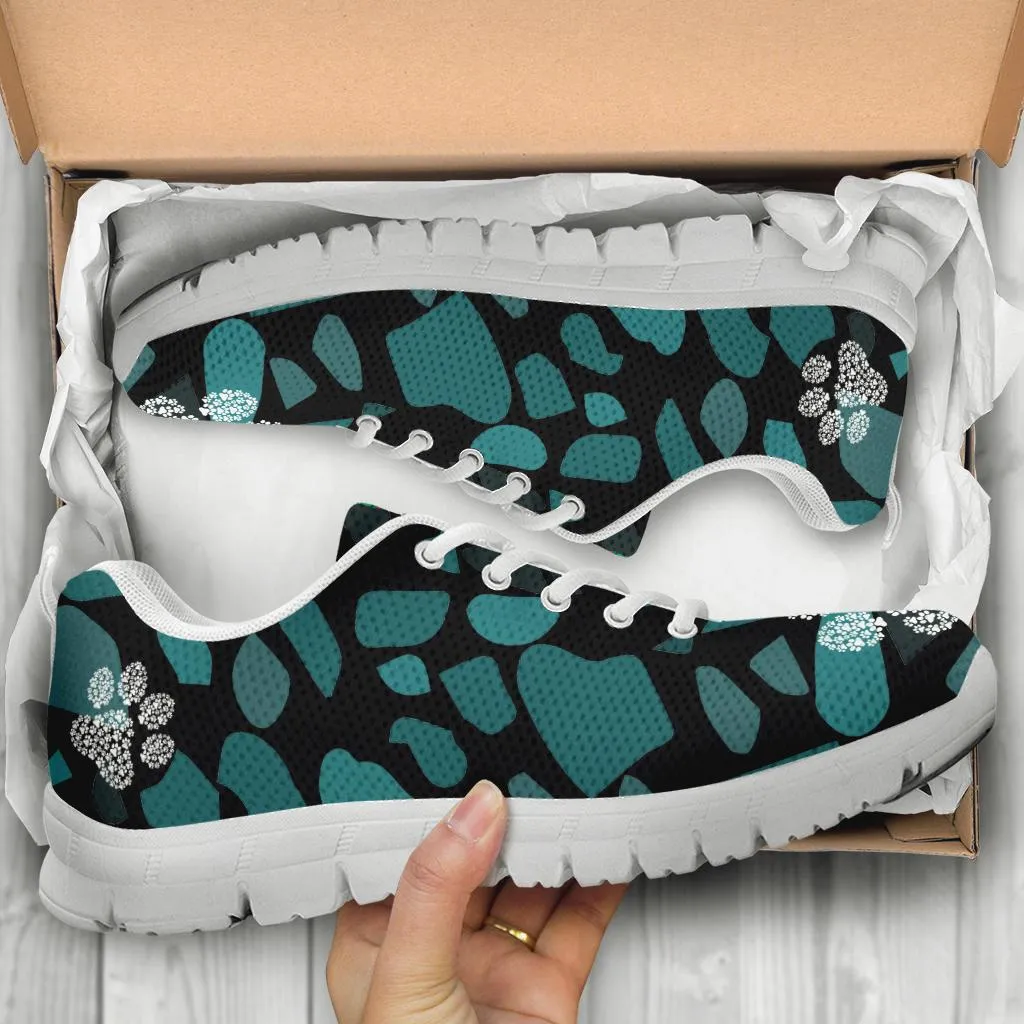 Terra Pattern with Pawprints - Women's Sneakers