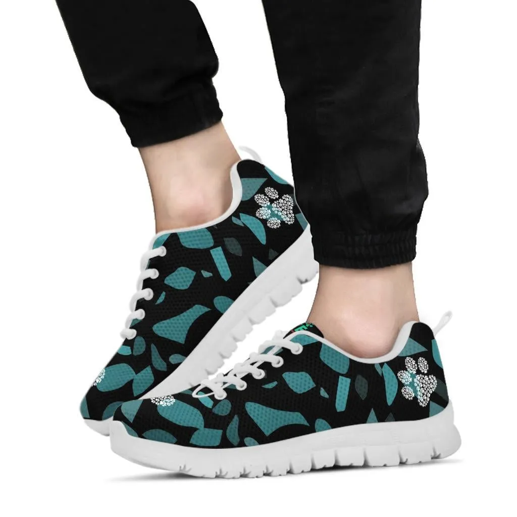 Terra Pattern with Pawprints - Women's Sneakers