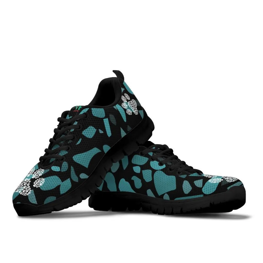 Terra Pattern with Pawprints - Women's Sneakers