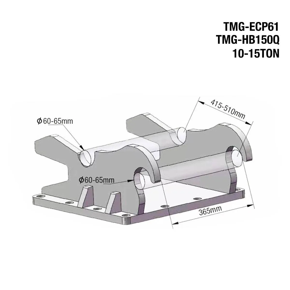 TMG Industrial 22,000-lb Hydraulic Plate Compactor, 10-16 Ton Excavator Weight, 48” Compact Capacity, TMG-ECP61