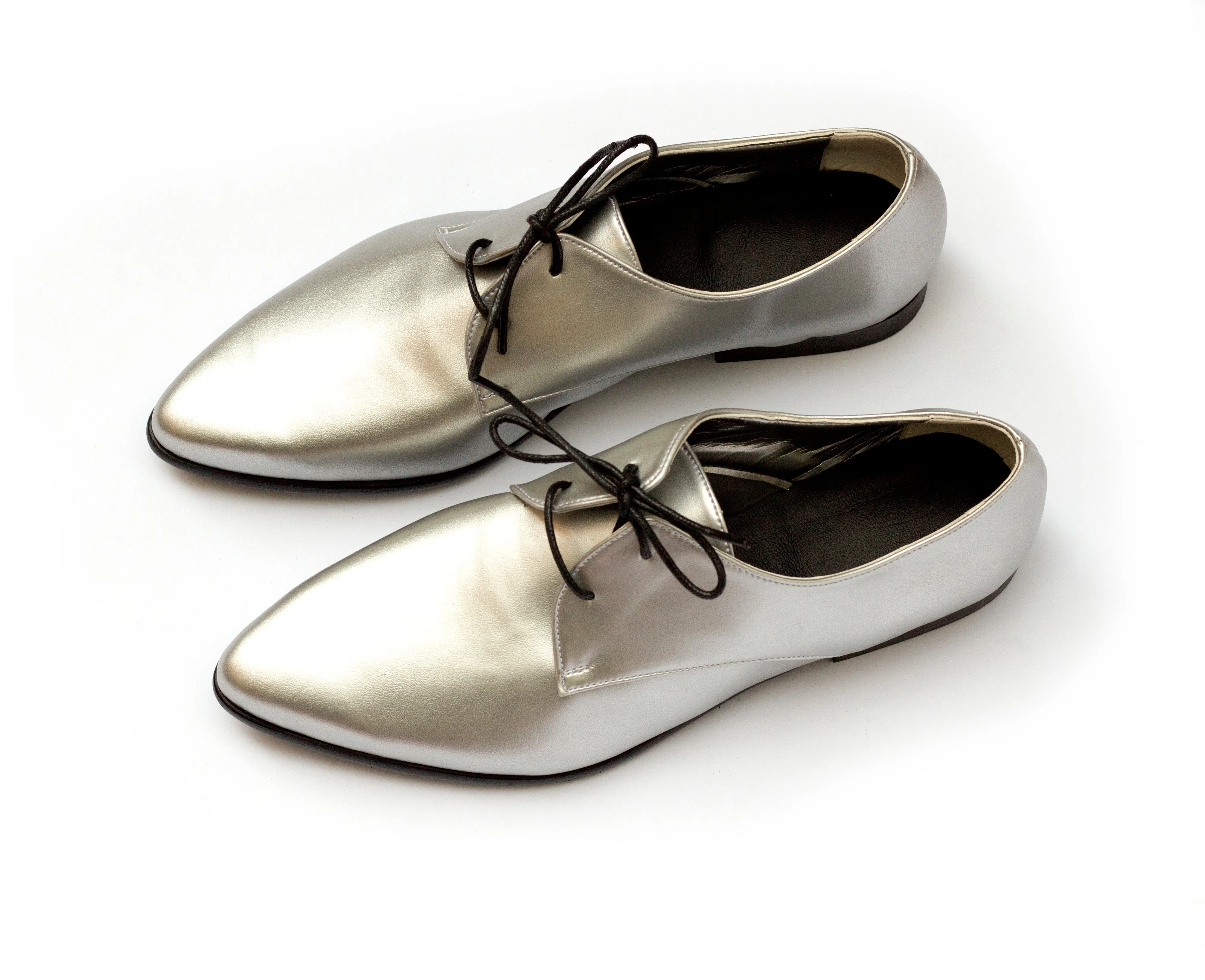 Vegan Silver Oxfords