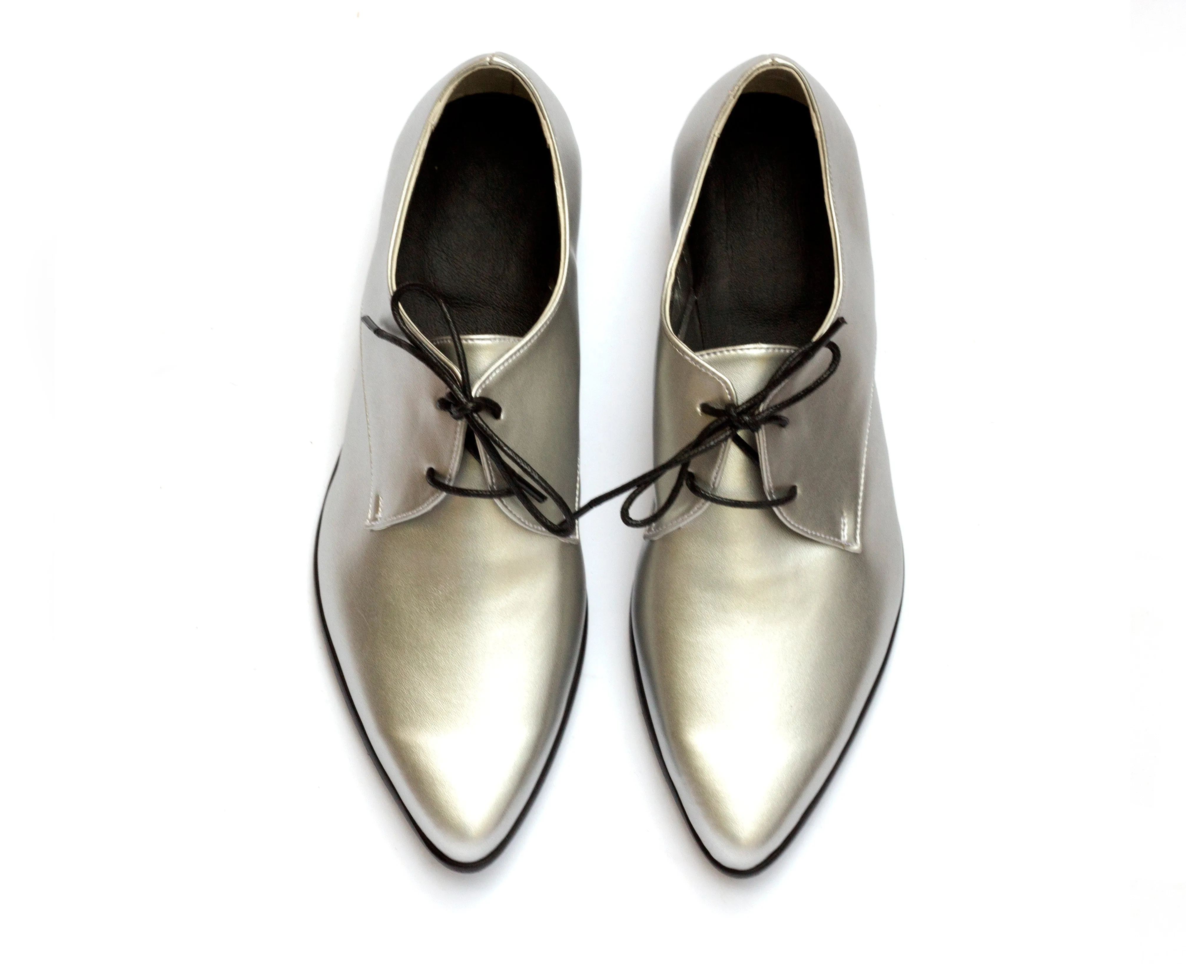 Vegan Silver Oxfords