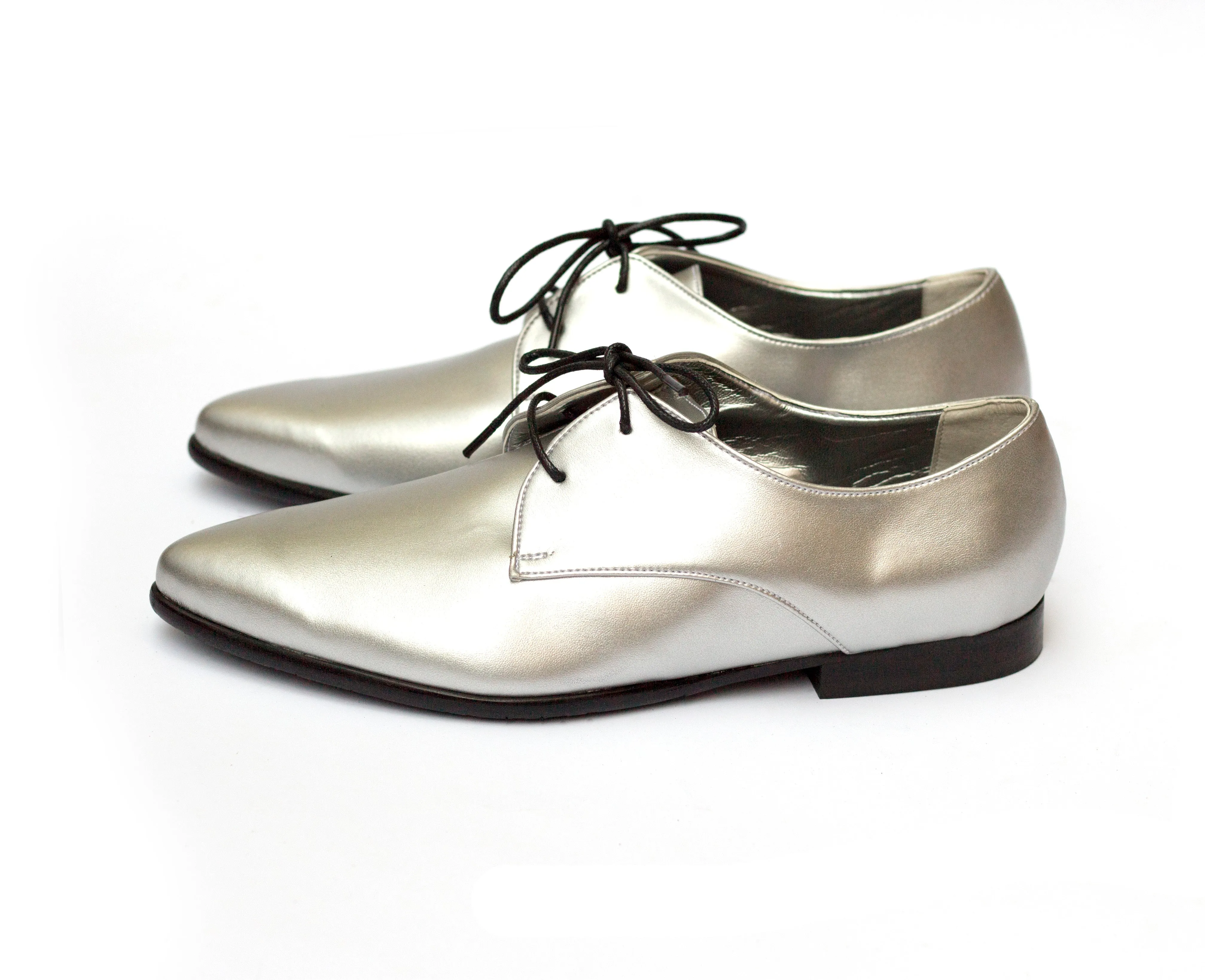 Vegan Silver Oxfords