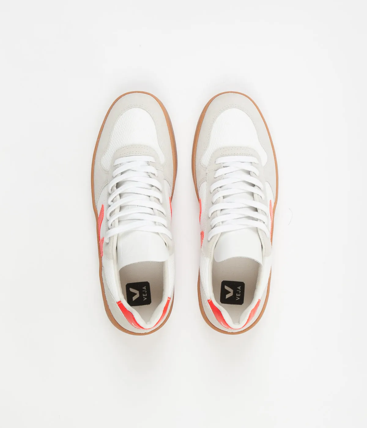 Veja V-10 B-Mesh Shoes - White / Orange Fluoro / Natural