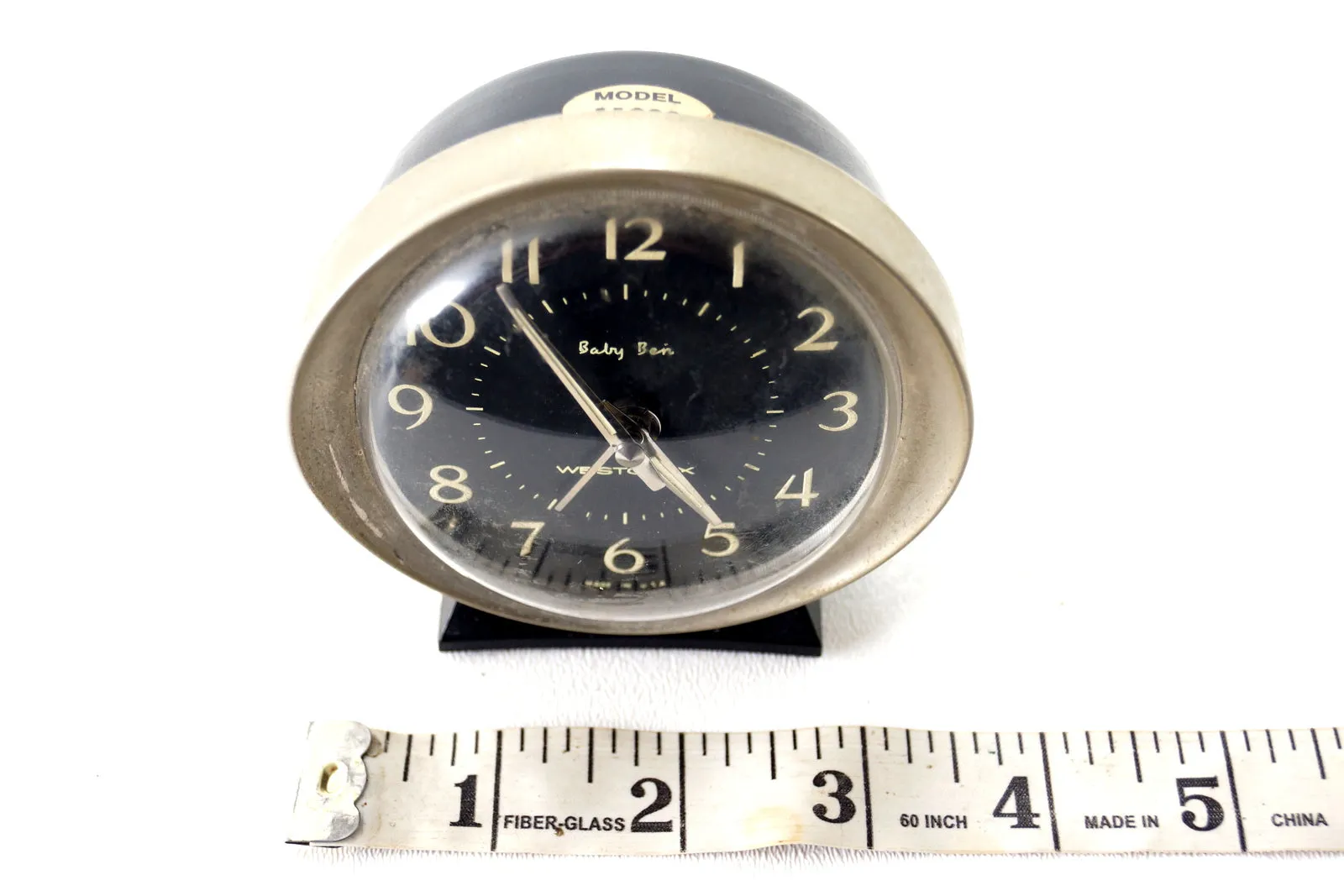 Vintage Baby Ben Alarm Clock by Westclox in Black and Silver (c.1940s)