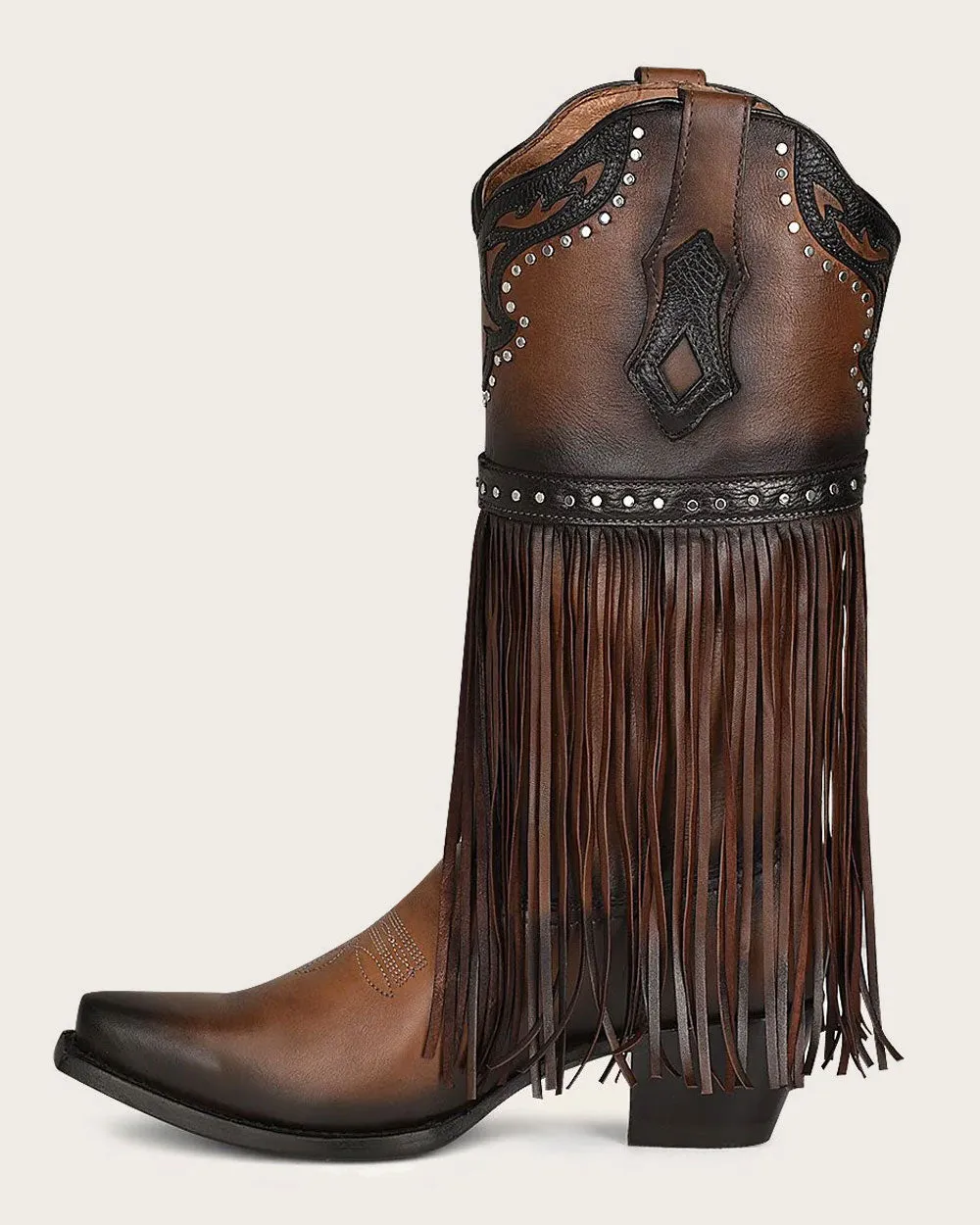 Western Style brown bovine boot