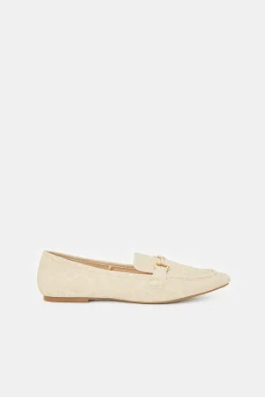 Women Ivory Loafer With Embellishment