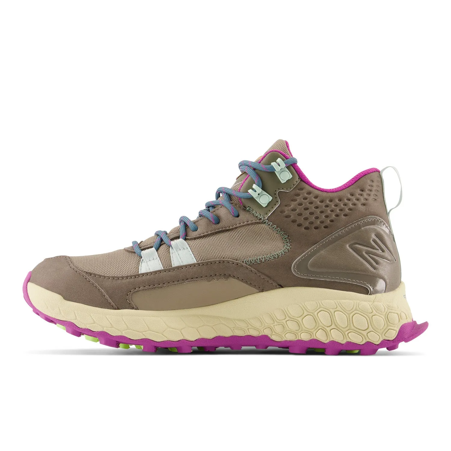 Women's New Balance Fresh Foam X Hierro Mid GTX Color: Bungee with Brindle and Cosmic Jade