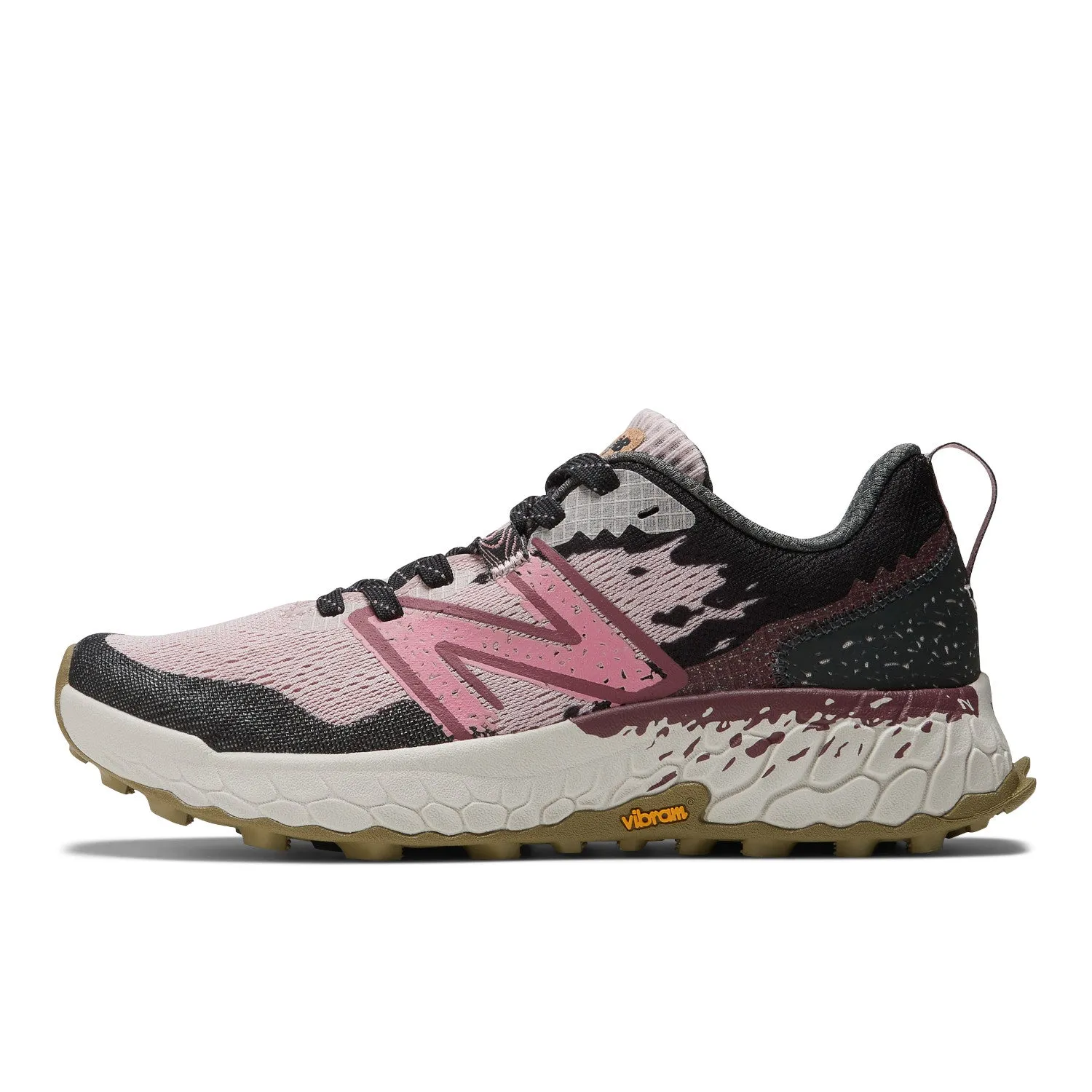 Women's New Balance Fresh Foam X Hierro v7 Color:  Stone Pink with Blacktop and Washed Burgundy