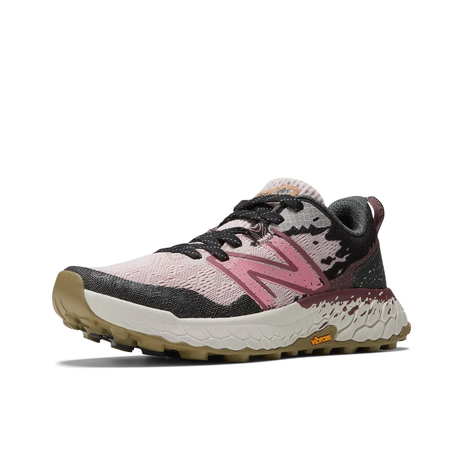 Women's New Balance Fresh Foam X Hierro v7 Color:  Stone Pink with Blacktop and Washed Burgundy