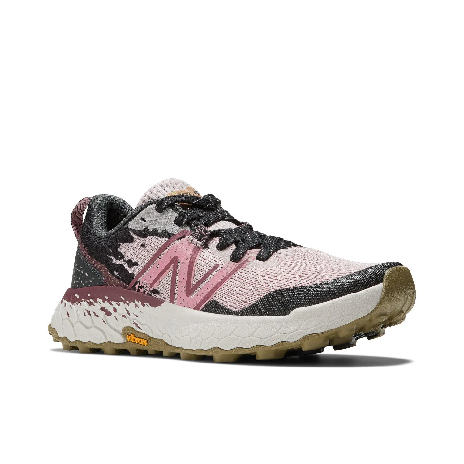 Women's New Balance Fresh Foam X Hierro v7 Color:  Stone Pink with Blacktop and Washed Burgundy