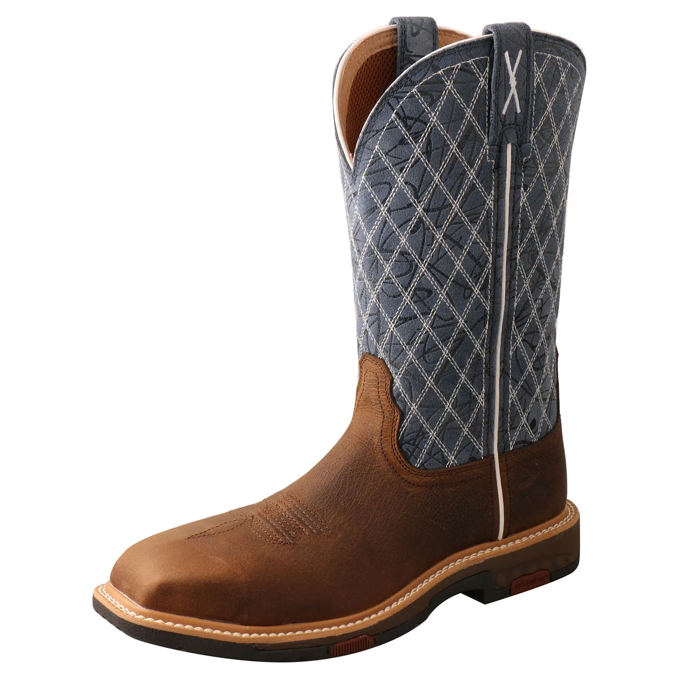 Women's Twisted X Brown & Blue Nano Toe Workboot