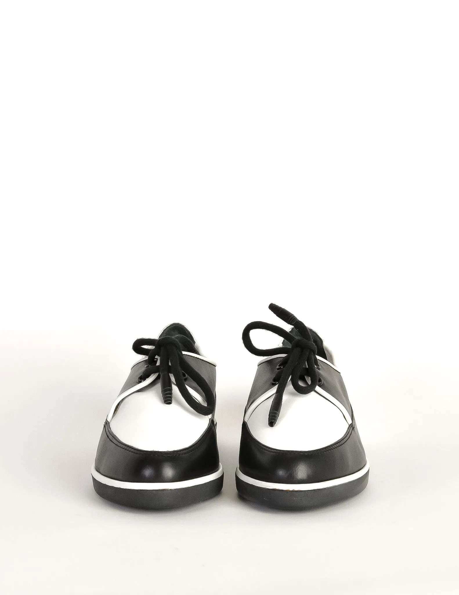 YSL Vintage Black & White Leather Creeper Sneakers